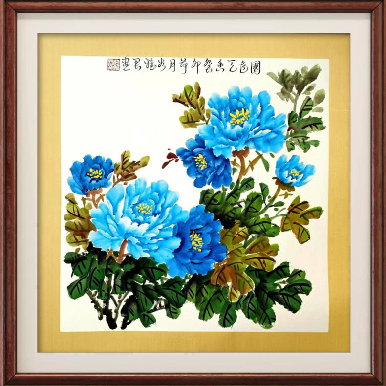 美术师亲绘书画作品-国画牡丹富贵图