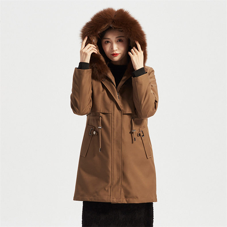 (BD)麦肯华威女士狐狸毛领尊享貂胆派克服